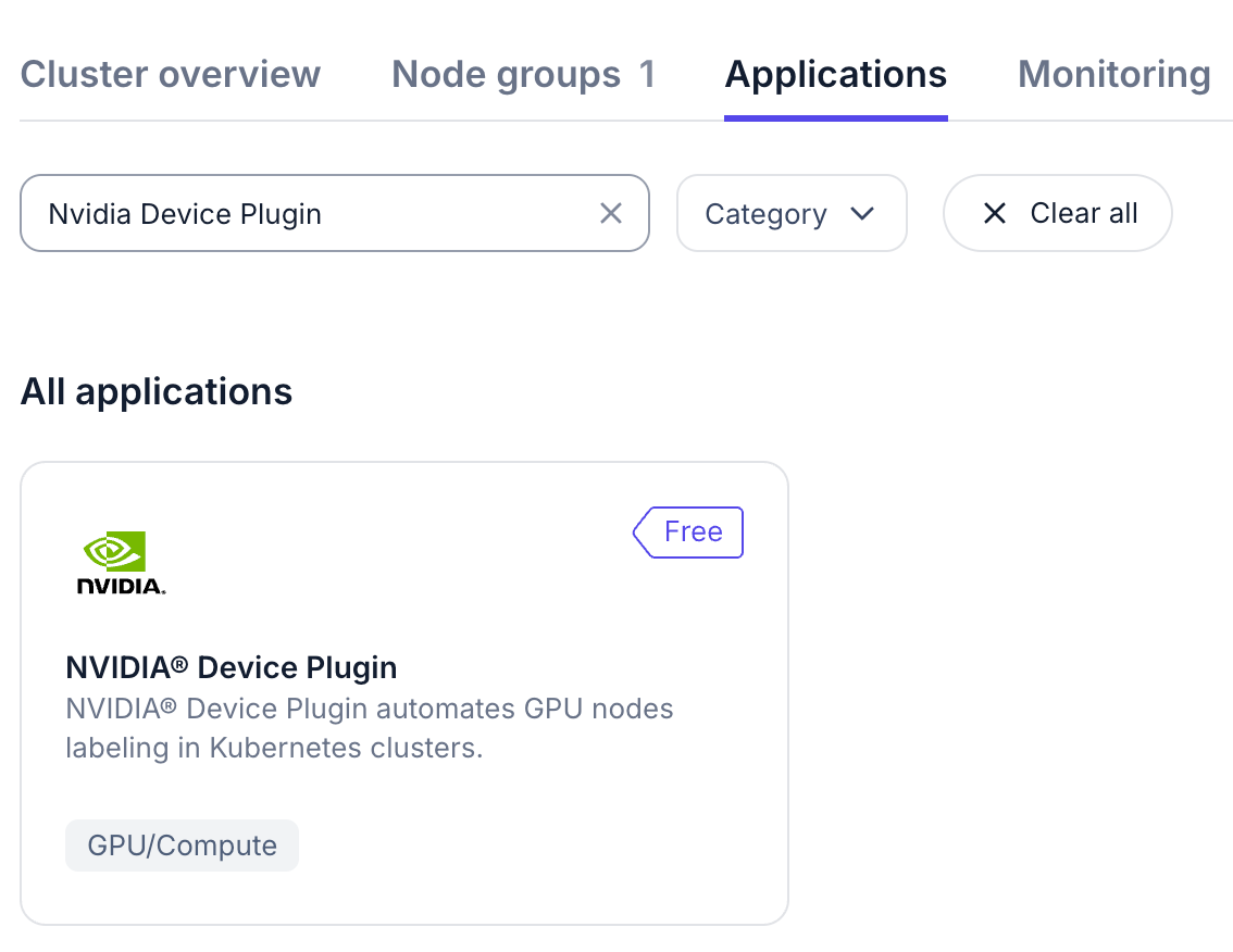 Search for Nvidia Device Plugin