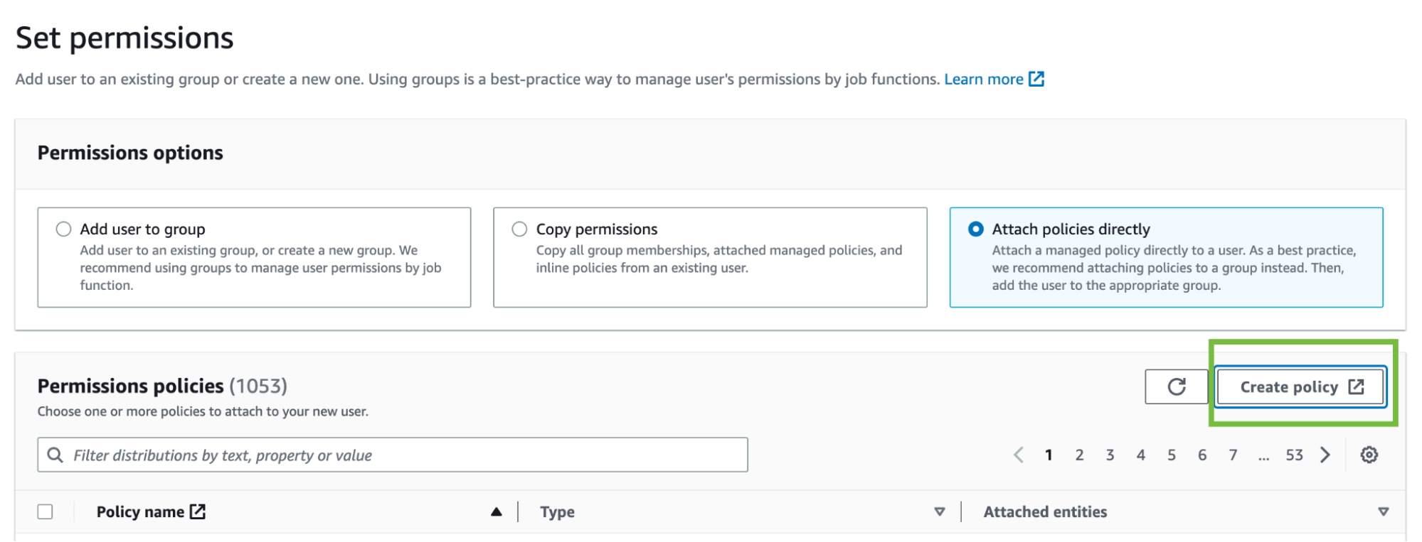AWS Create Policy