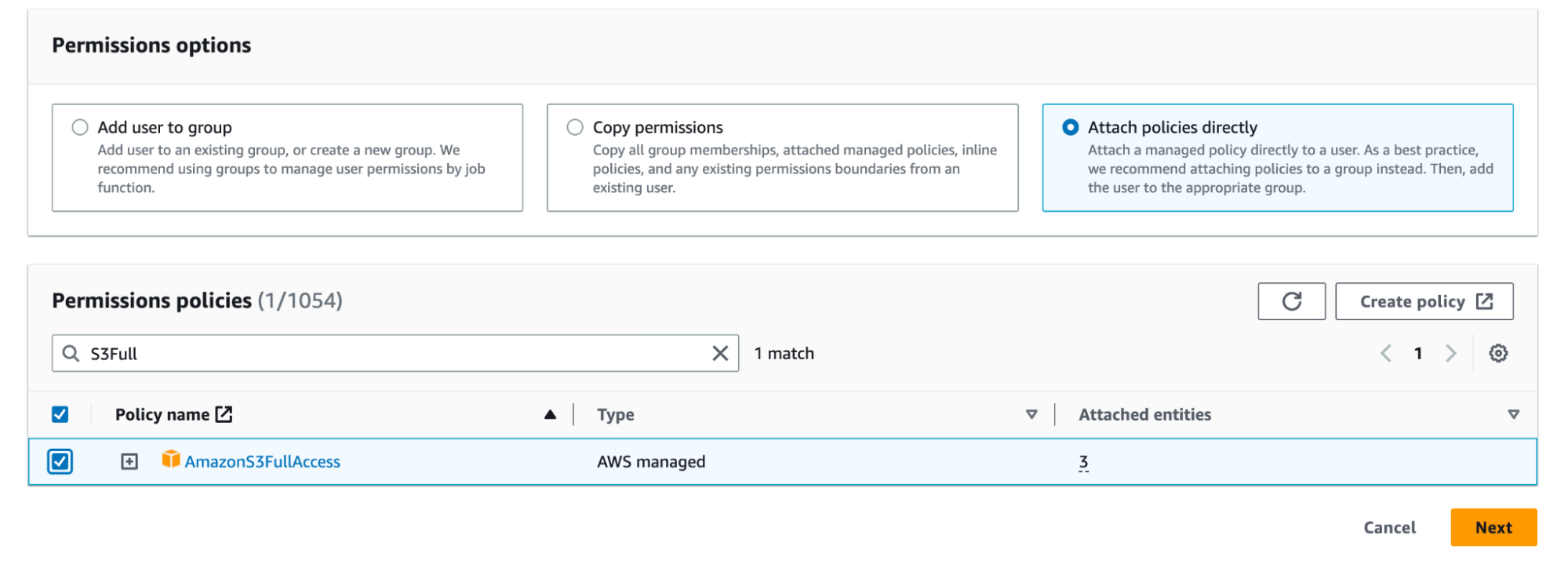 AWS Add S3 Policy