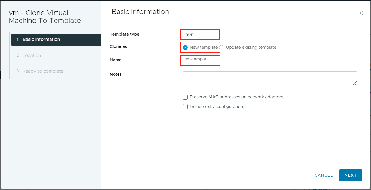 VM Clone To Temple OVF