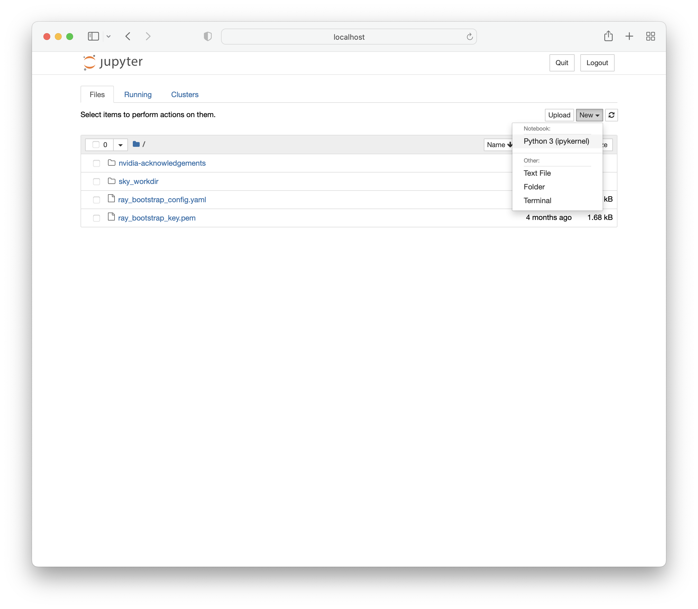 Create a new Jupyter notebook