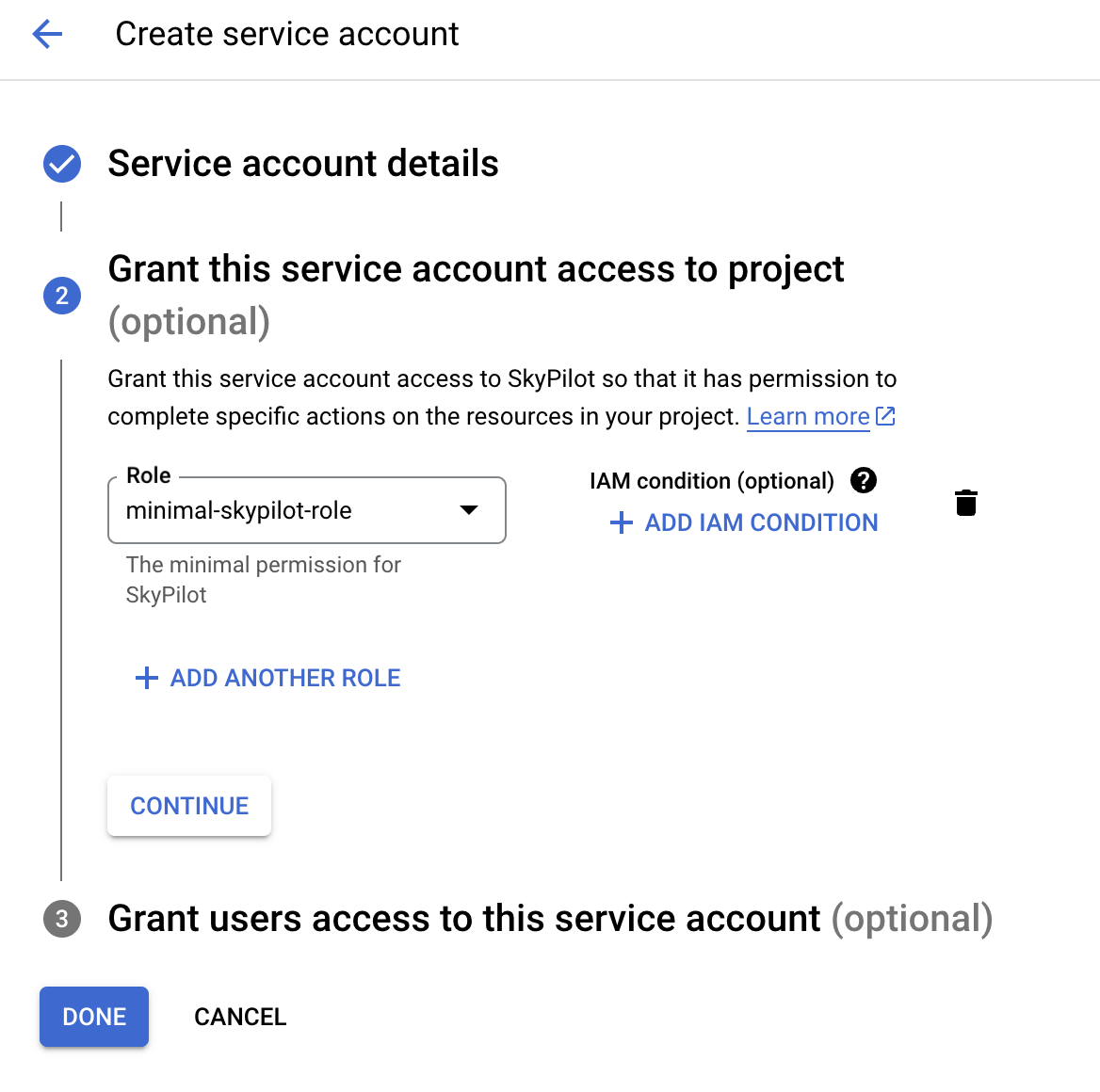 Set Service Account Role