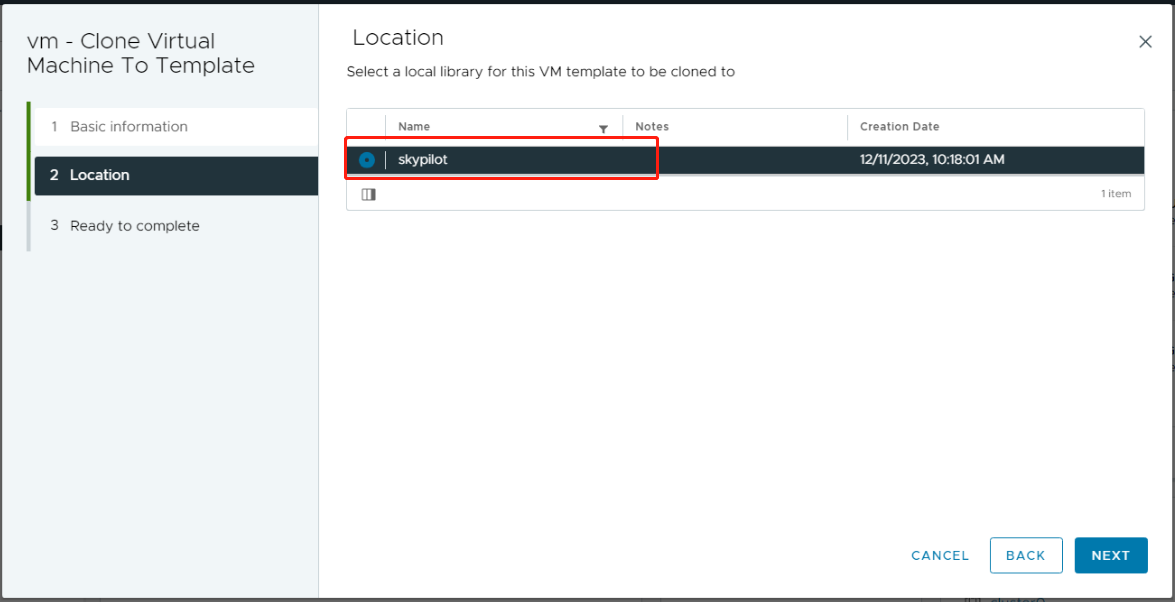 VM Clone To Temple Content Lib