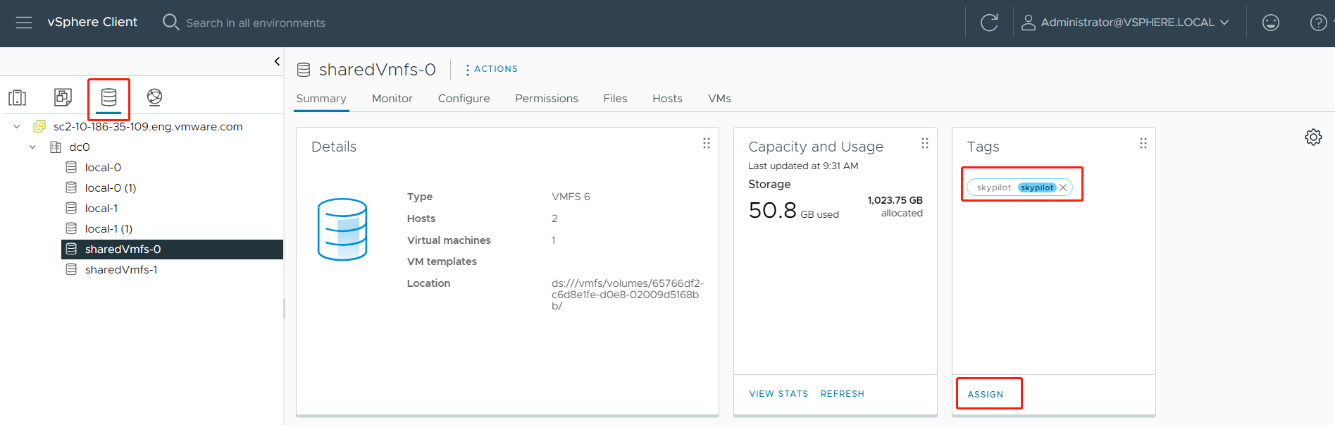 Datastore Add Tag