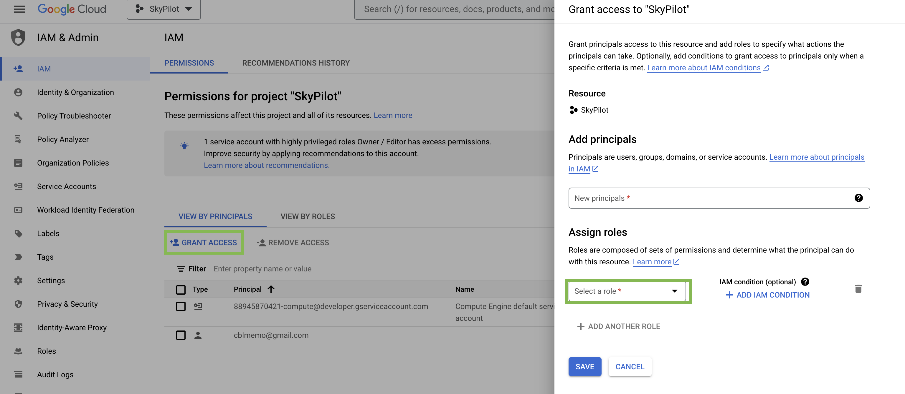GCP Grant Access